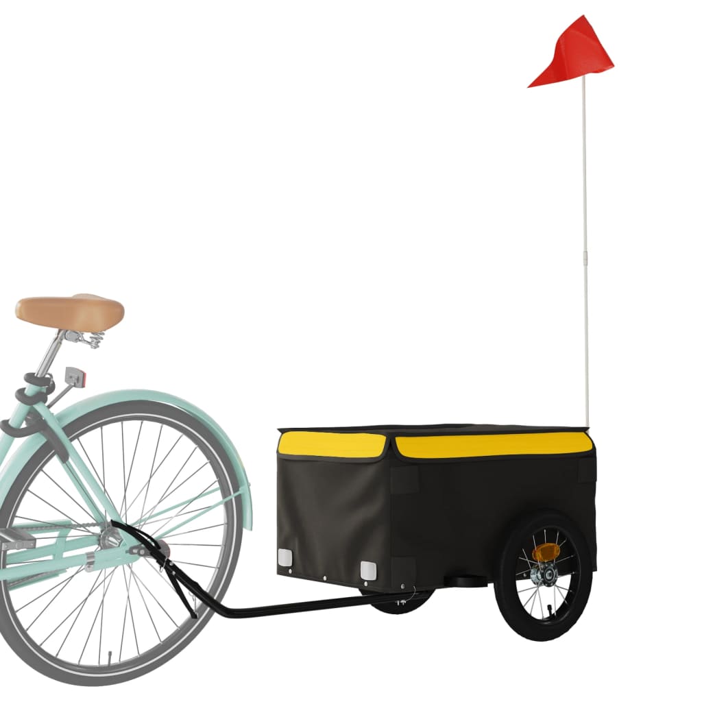 Bike Cargo Trailer Black and Yellow Iron - 120×54×44cm