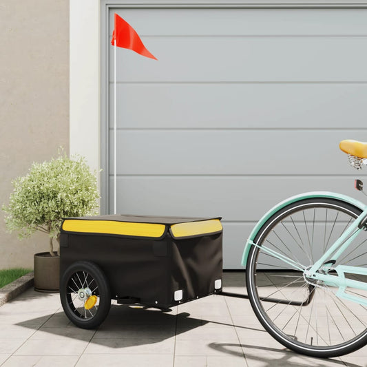 Bike Cargo Trailer Black and Yellow Iron - 120×54×44cm