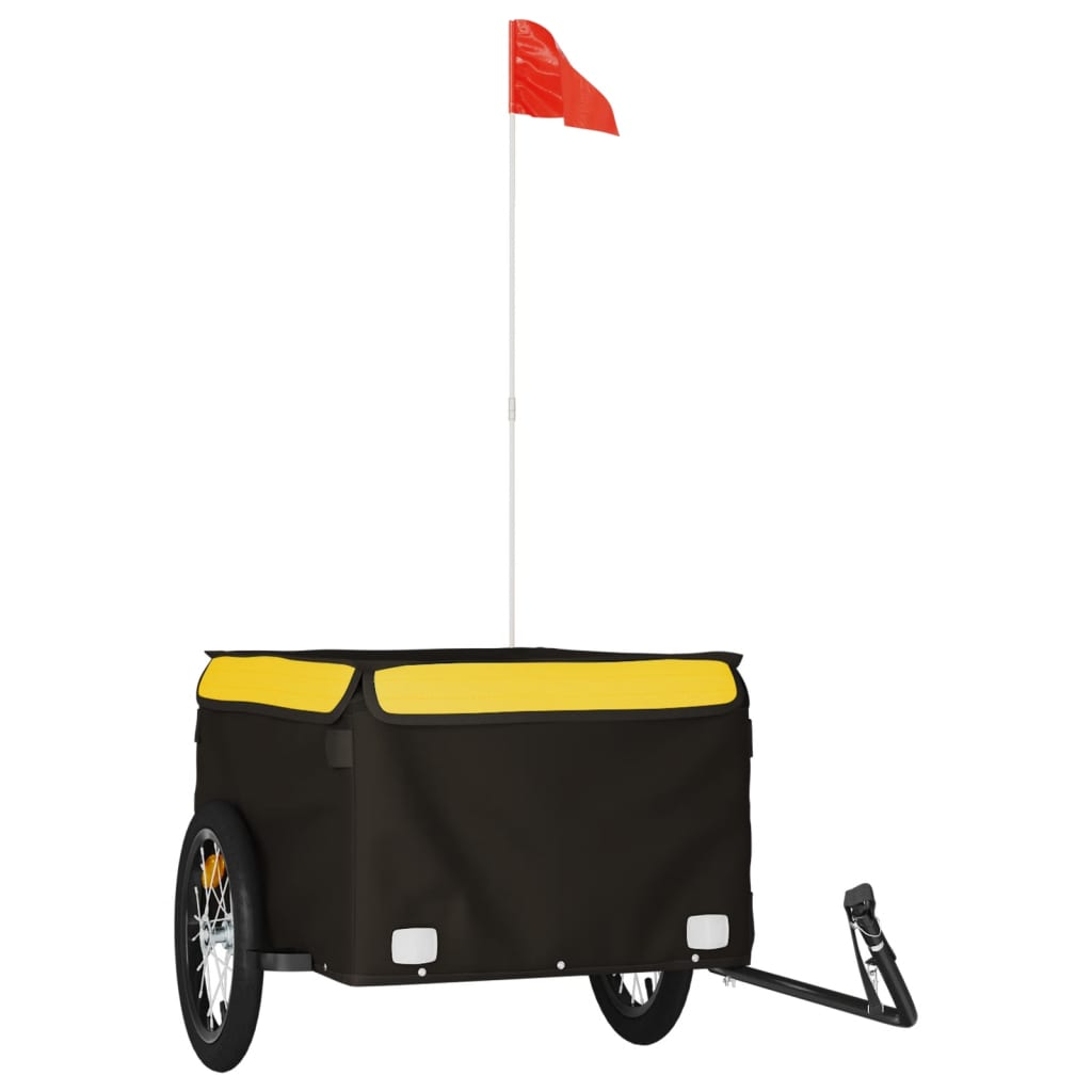 Bike Cargo Trailer Black and Yellow Iron - 124×62.5×52cm