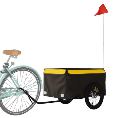 Bike Cargo Trailer Black and Yellow Iron - 124×62.5×52cm