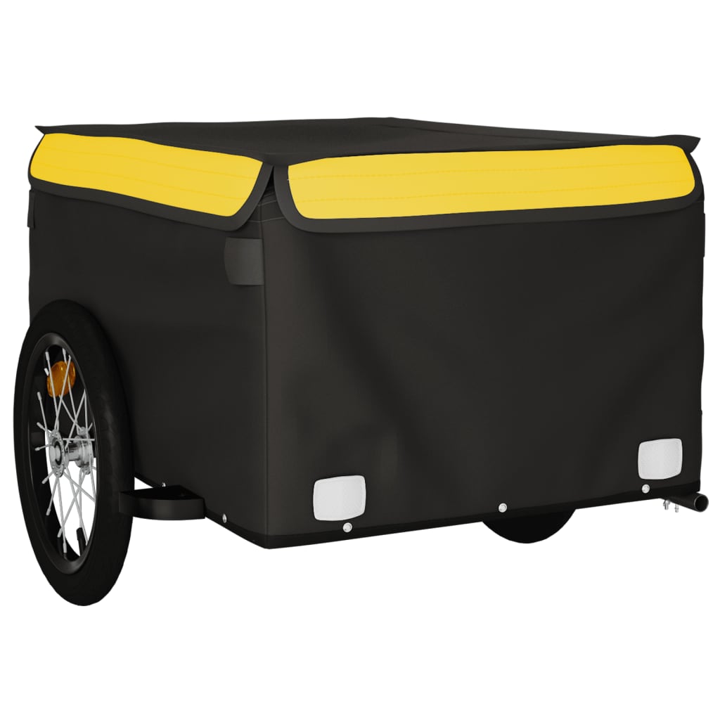 Bike Cargo Trailer Black and Yellow Iron - 124×62.5×52cm