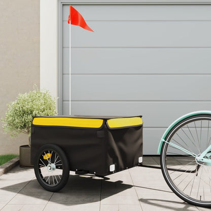 Bike Cargo Trailer Black and Yellow Iron - 124×62.5×52cm