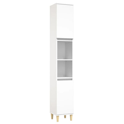 Bathroom Storage Sleek White Engineered Wood Cabinet 3 Pcs