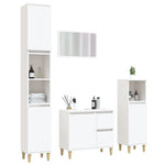 Elegance in White: Discover the 4-Piece Engineered Wood Bathroom Furniture Set