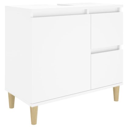 Elegance in White: Discover the 4-Piece Engineered Wood Bathroom Furniture Set