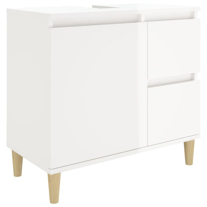 Elegance in White: Discover the 4-Piece Engineered Wood Bathroom Furniture Set