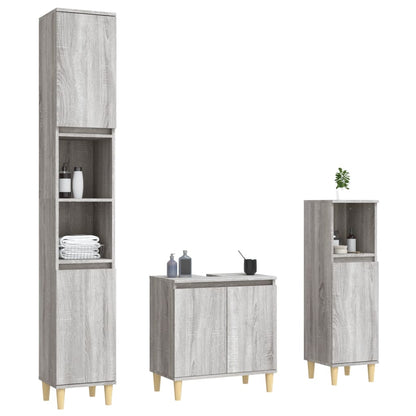 Contemporary White Bathroom Trio: Engineered Wood 3-Piece Furniture