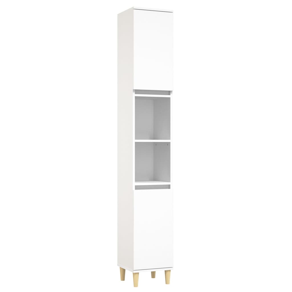 White Bathroom Engineered Wood 3-Piece Furniture Elegance