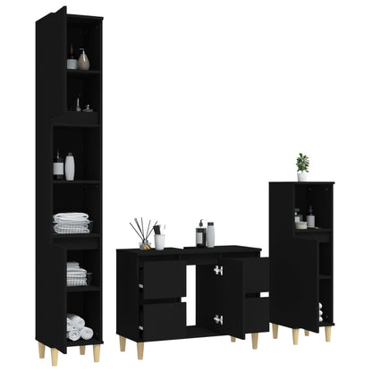 White Bathroom Engineered Wood 3-Piece Furniture Elegance
