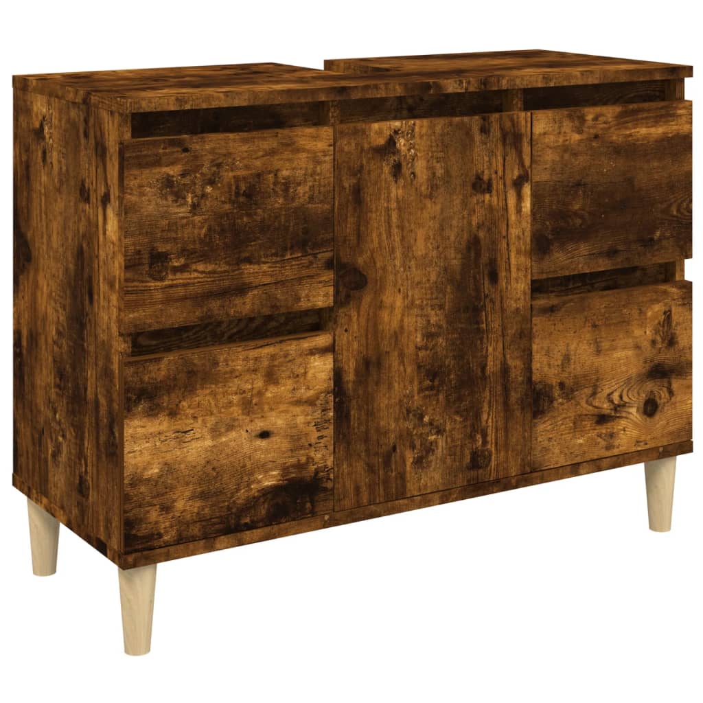 White Bathroom Engineered Wood 3-Piece Furniture Elegance