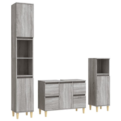 White Bathroom Engineered Wood 3-Piece Furniture Elegance