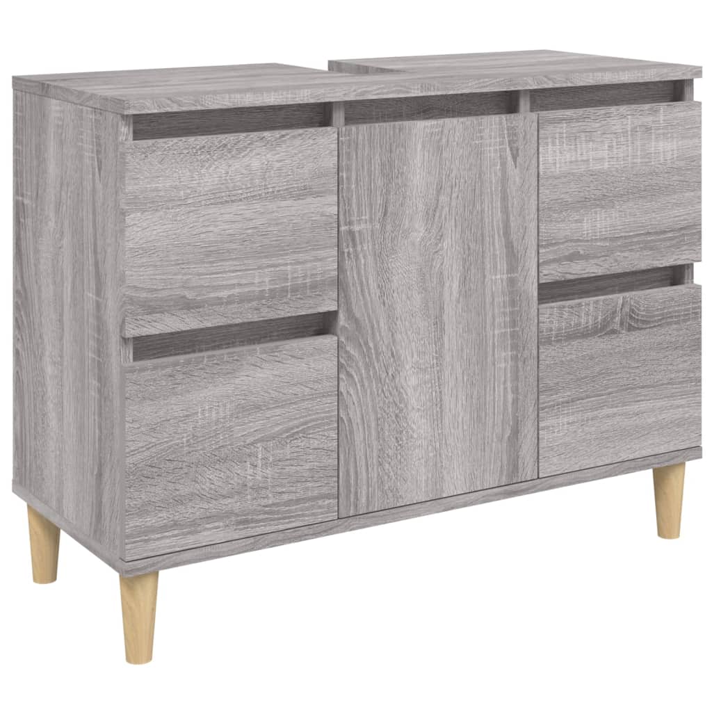 White Bathroom Engineered Wood 3-Piece Furniture Elegance