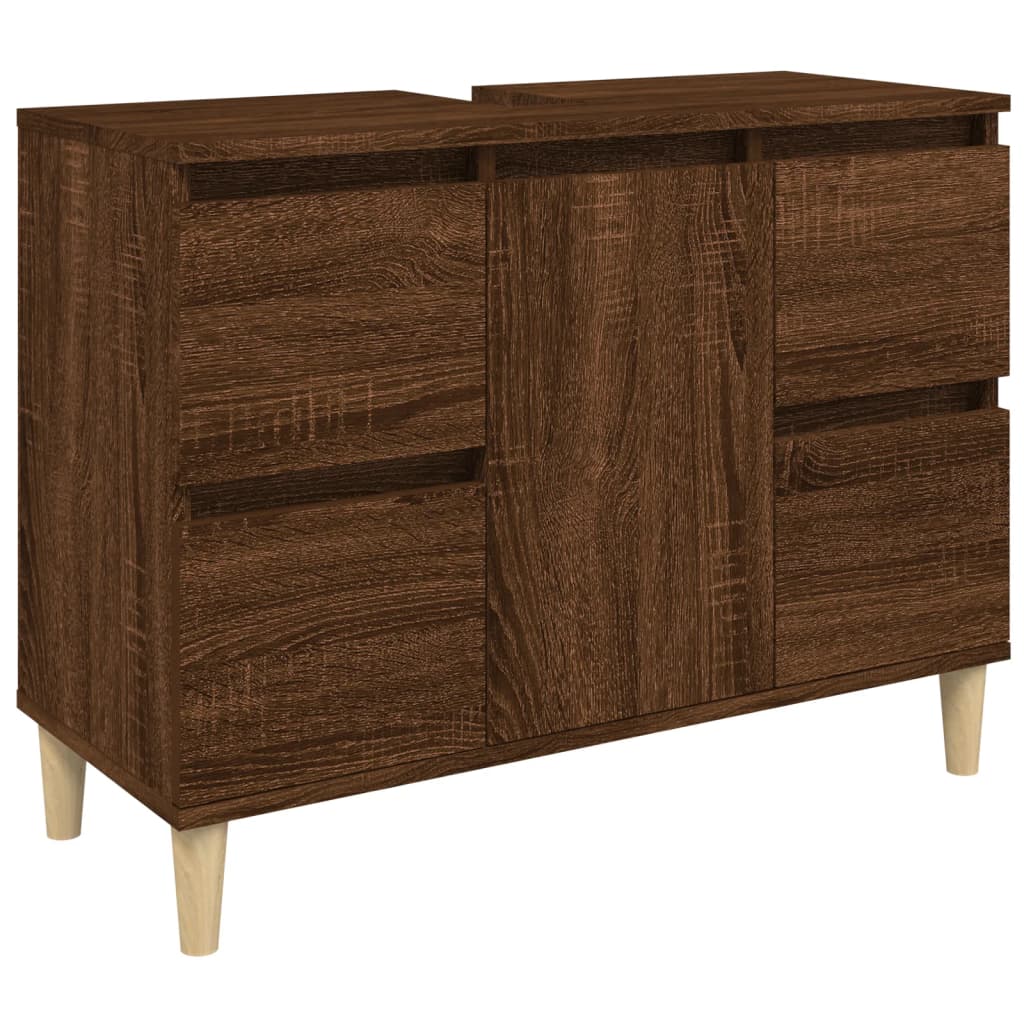 White Bathroom Engineered Wood 3-Piece Furniture Elegance