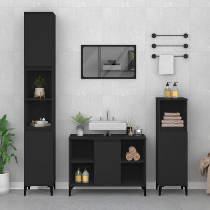 Contemporary 3-Pcs White Engineered Wooden Bath Set