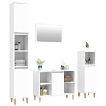Contemporary White Bathroom Trio: Engineered Wood 4-Piece Furniture