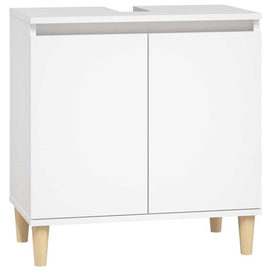 Contemporary 3-Part White Engineered Wooden Bath Set