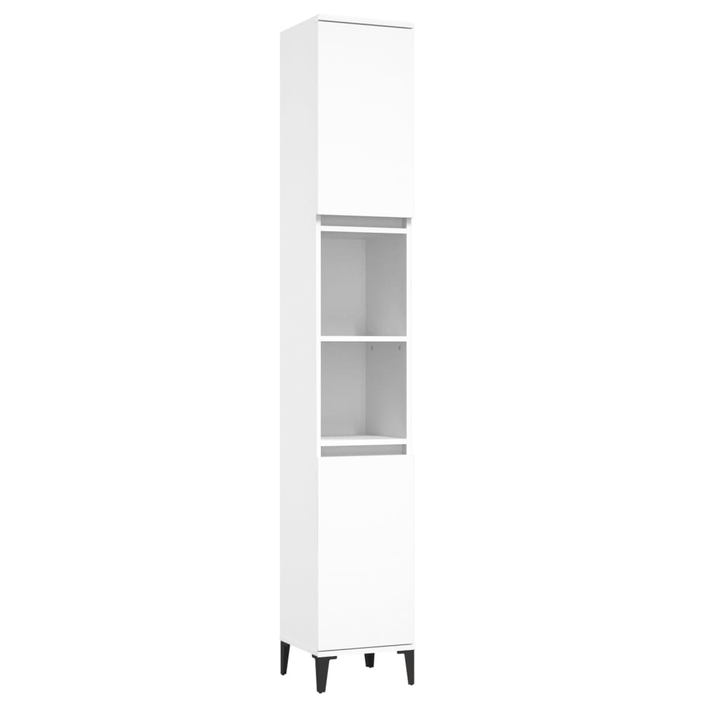 Contemporary 3-Part White Engineered Wooden Bath Set