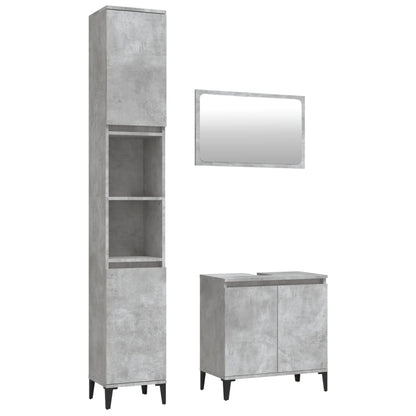 Contemporary 3-Part White Engineered Wooden Bath Set