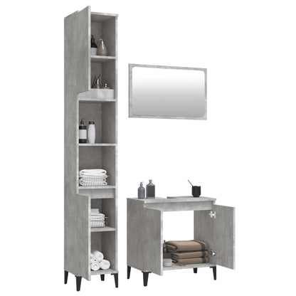 Contemporary 3-Part White Engineered Wooden Bath Set