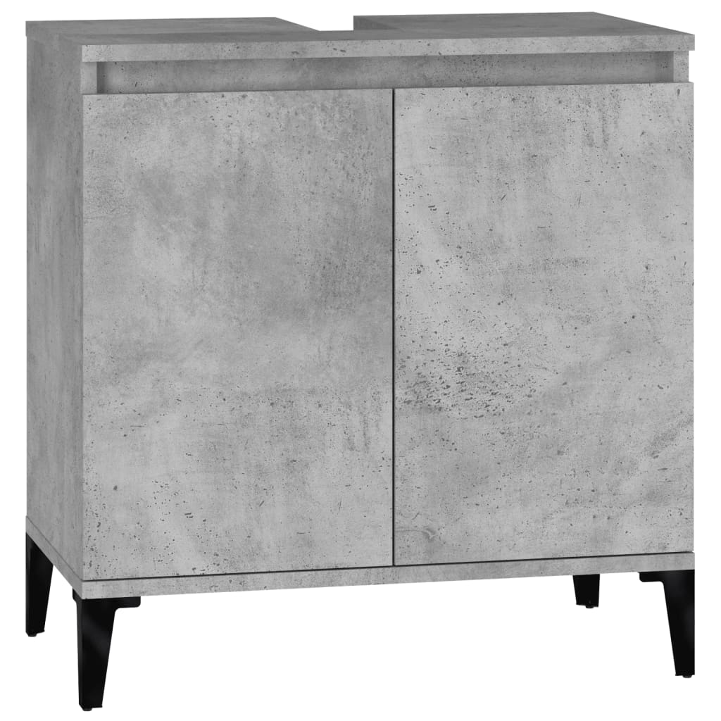 Contemporary 3-Part White Engineered Wooden Bath Set