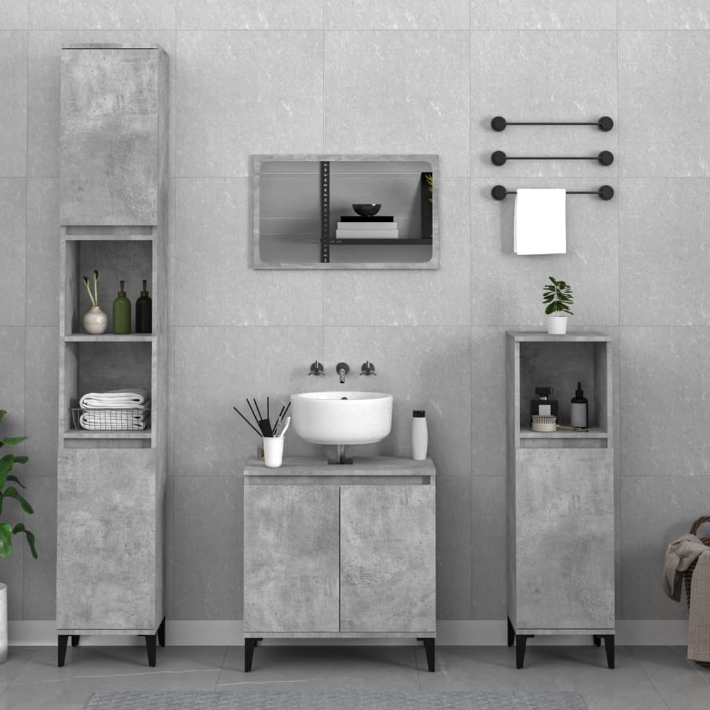 Contemporary 3-Part White Engineered Wooden Bath Set