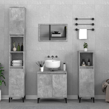 Contemporary 3-Part White Engineered Wooden Bath Set