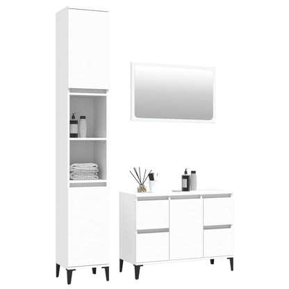Complete White Engineered Wood Bathroom Trio Set