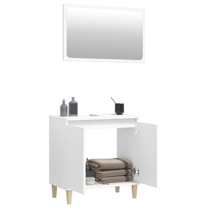 Durable 2-Piece White Engineered Wood Bathroom Ensemble