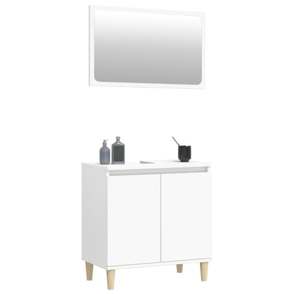 Durable 2-Piece White Engineered Wood Bathroom Ensemble