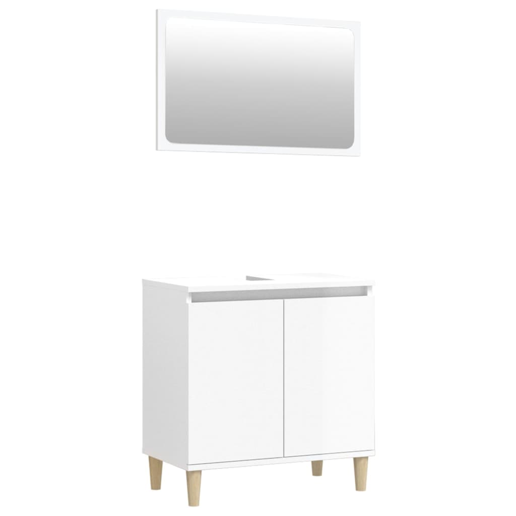 Durable 2-Piece White Engineered Wood Bathroom Ensemble