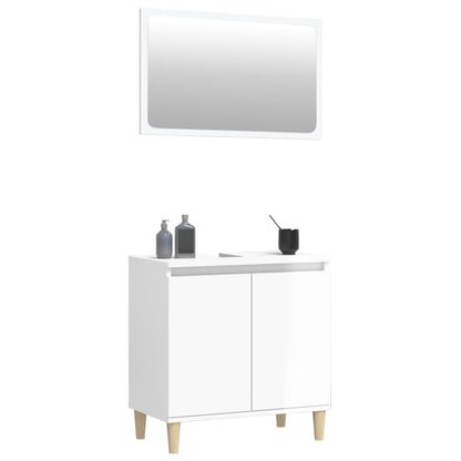 Durable 2-Piece White Engineered Wood Bathroom Ensemble