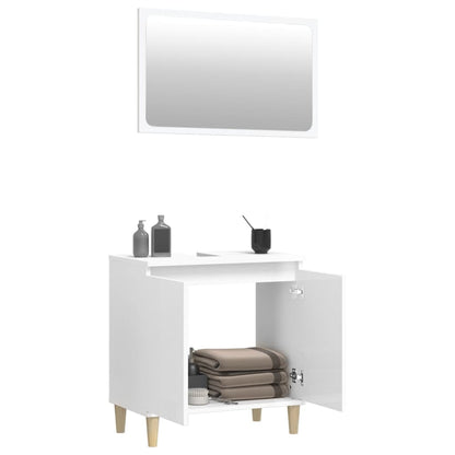 Durable 2-Piece White Engineered Wood Bathroom Ensemble