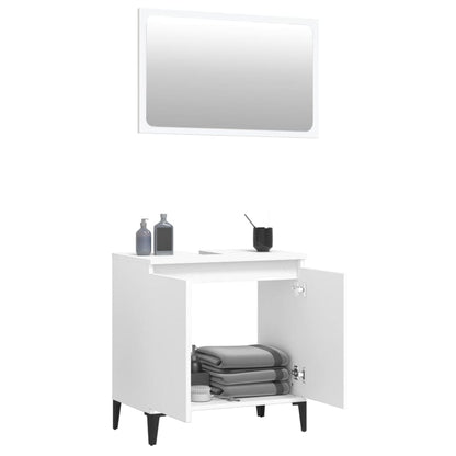 Durable 2-Piece White Engineered Wood Bathroom Ensemble