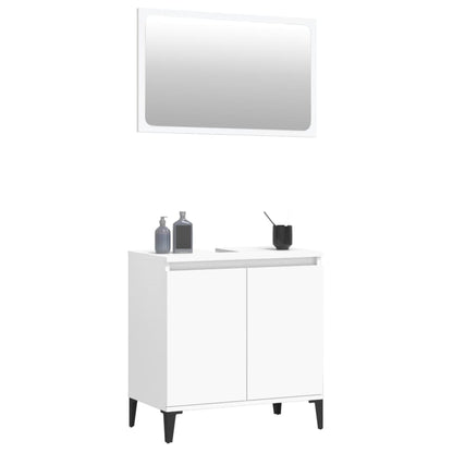 Durable 2-Piece White Engineered Wood Bathroom Ensemble