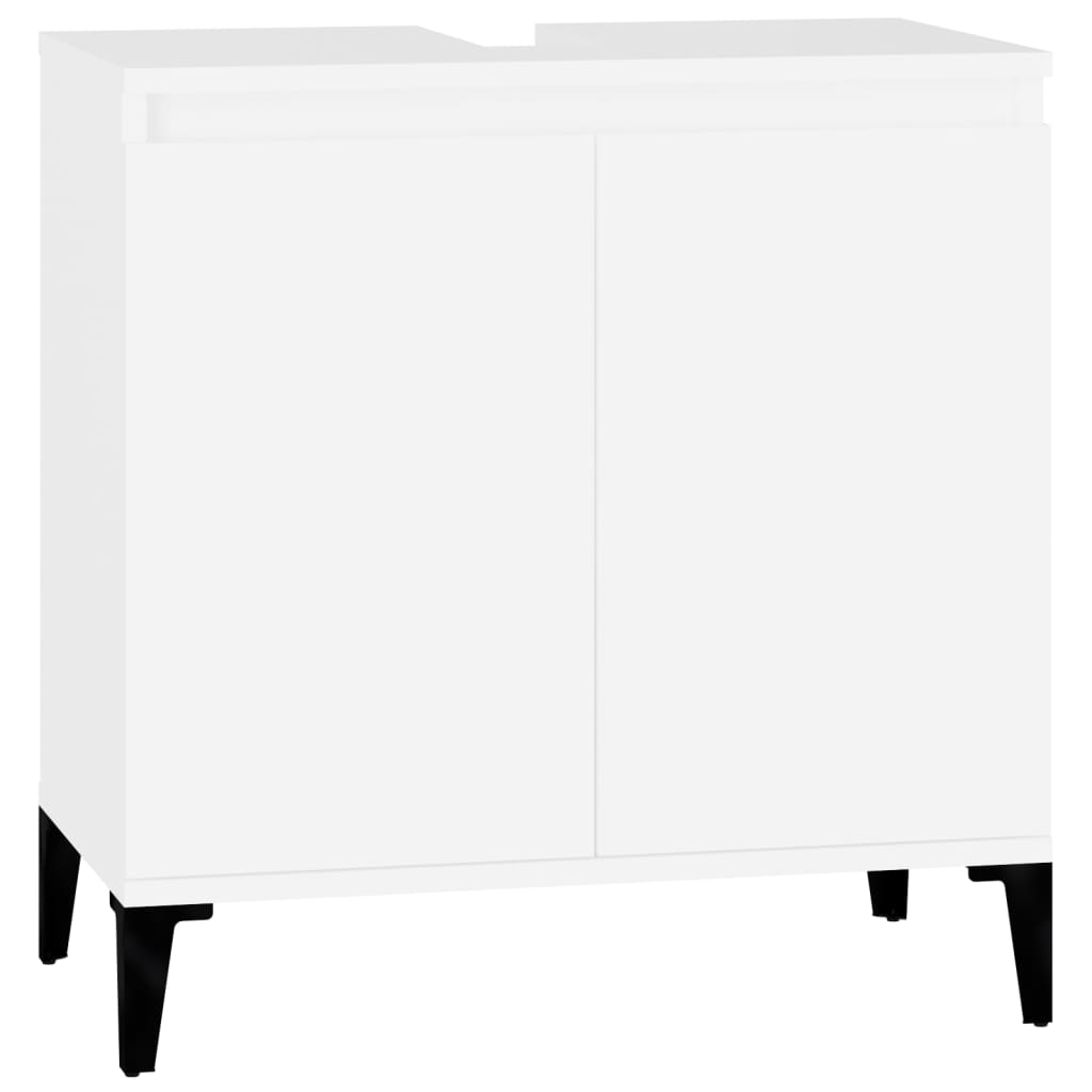 Durable 2-Piece White Engineered Wood Bathroom Ensemble