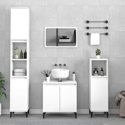 Durable 2-Piece White Engineered Wood Bathroom Ensemble