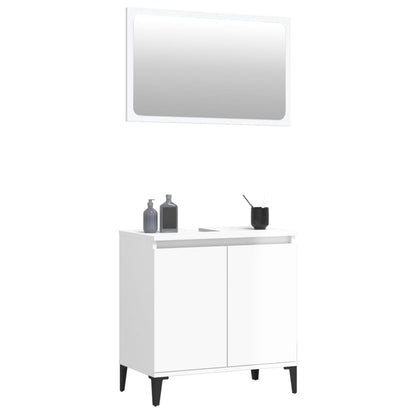 Durable 2-Piece White Engineered Wood Bathroom Ensemble