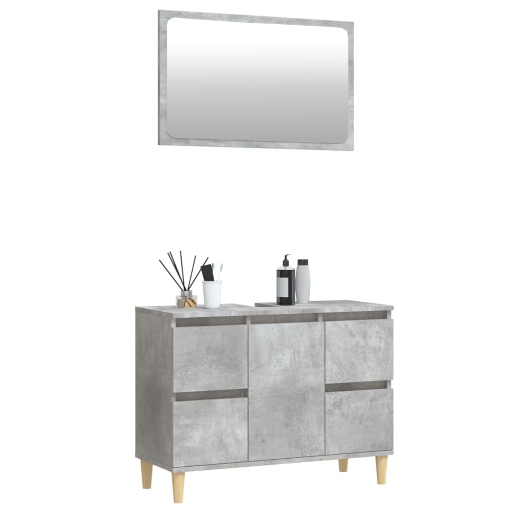2 Pcs Bathroom Furnishings in Engineered White Wood