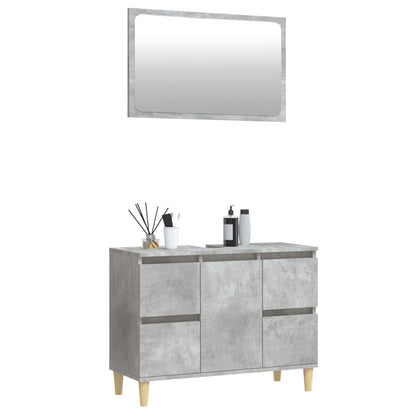 2 Pcs Bathroom Furnishings in Engineered White Wood