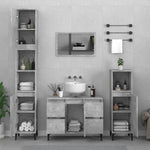 Bathroom Storage Sleek White Engineered Wood Cabinet 2 Pcs