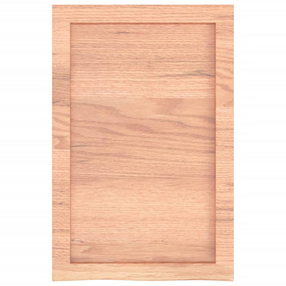 Natural Harmony: Light Brown Treated Solid Wood Bathroom Countertop