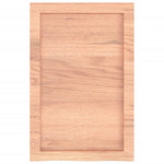 Natural Harmony: Light Brown Treated Solid Wood Bathroom Countertop