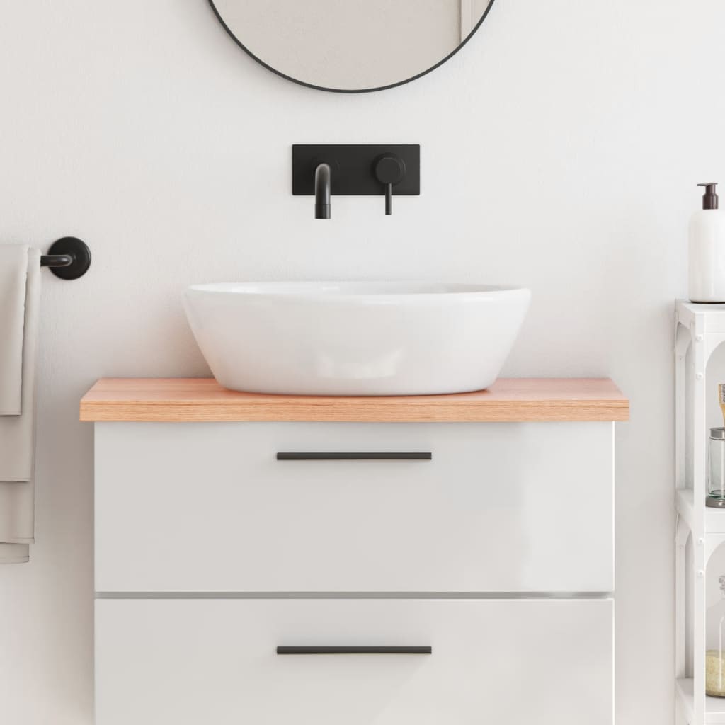 Bathroom Countertop Treated Solid Wood Light Brown