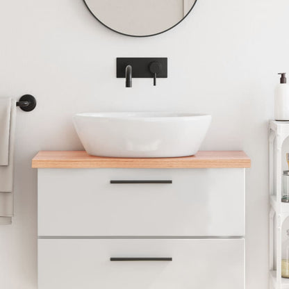 Bathroom Countertop Treated Solid Wood Light Brown