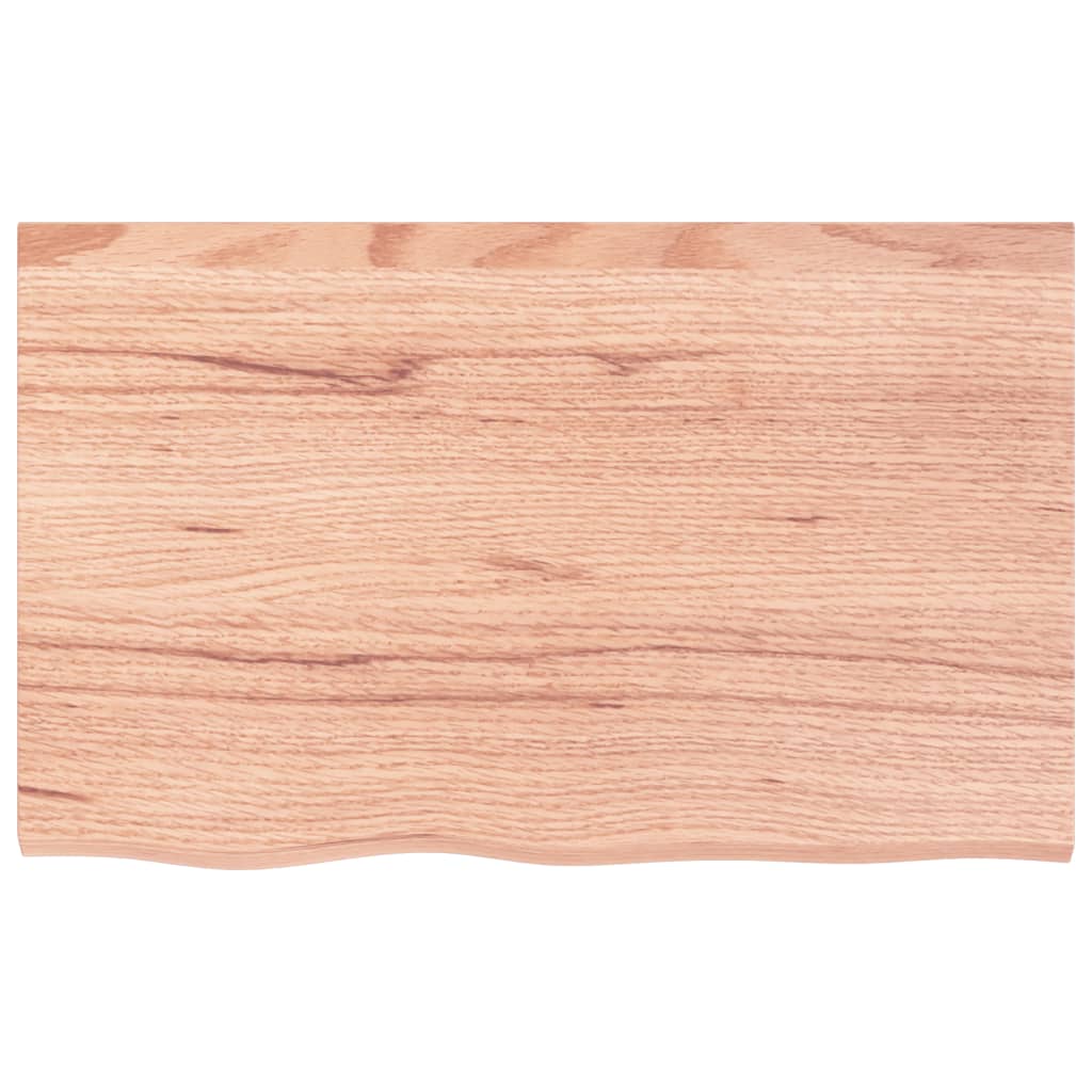 Light Brown-Treated Solid Wood Bathroom Countertop