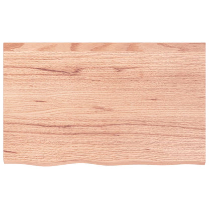 Light Brown-Treated Solid Wood Bathroom Countertop