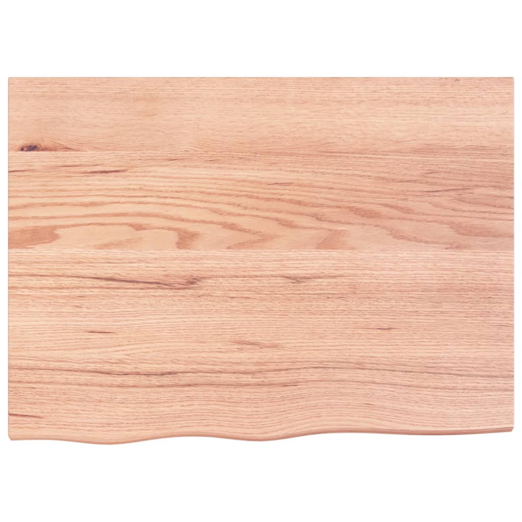 Light Brown-Treated Solid Wood Bathroom Countertop