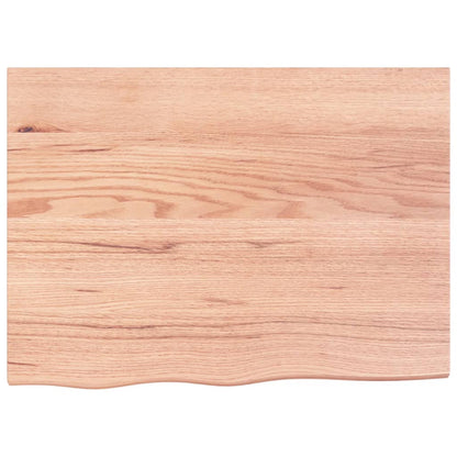 Light Brown-Treated Solid Wood Bathroom Countertop