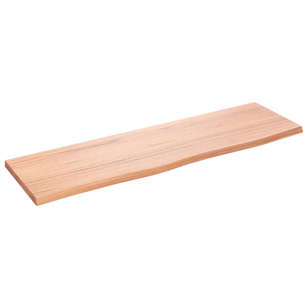 Light Brown-Treated Solid Wood Bathroom Countertop