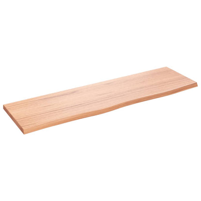 Light Brown-Treated Solid Wood Bathroom Countertop